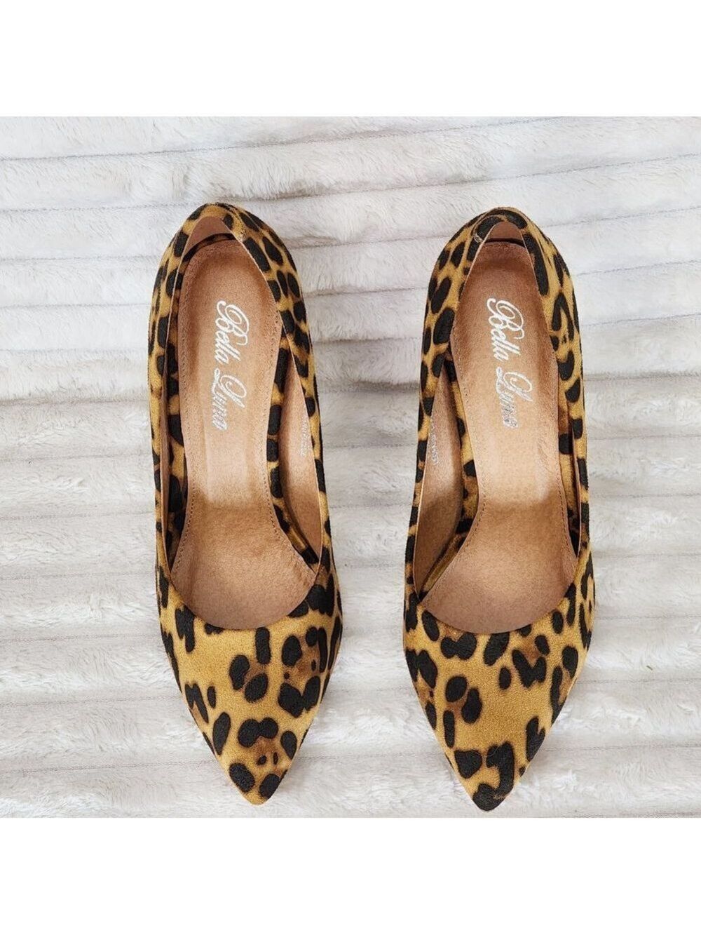 Leopard Print High Heel Pumps Matching Colored Sole Fabio - Picture 5 of 9